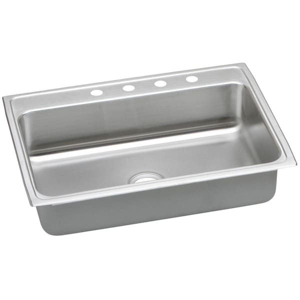 Lustertone Ss 31 X 22 X 7.6 Single Bowl Drop-In Sink With Quick-Clip